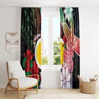 Vanuatu Shefa Day Window Curtain Floral Pattern LT05 - Polynesian Pride