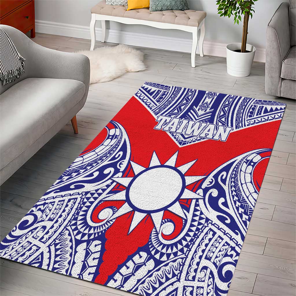 Taiwan Area Rug Austronesian Tribal Tattoo Red - Polynesian Pride