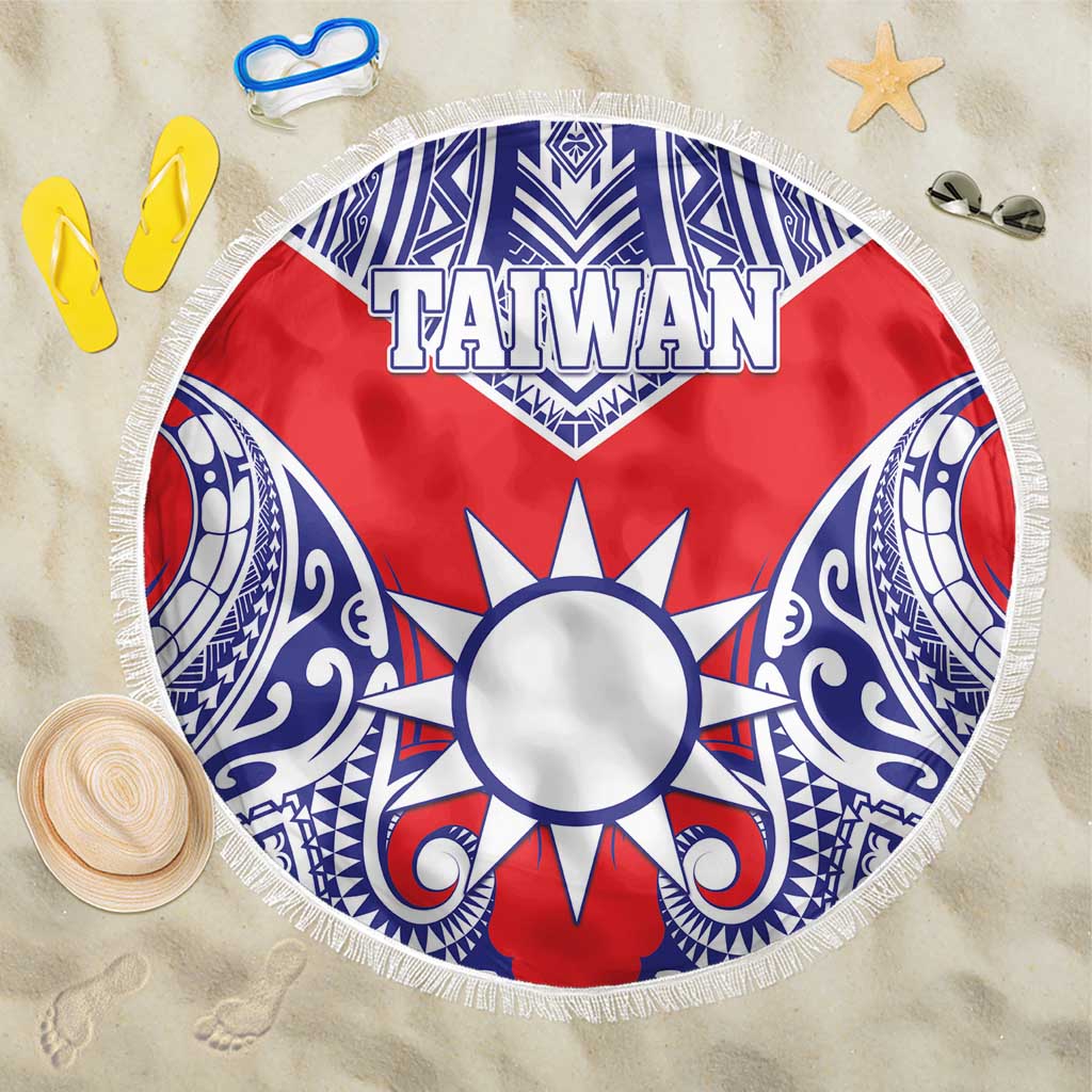 Taiwan Beach Blanket Austronesian Tribal Tattoo Red - Polynesian Pride