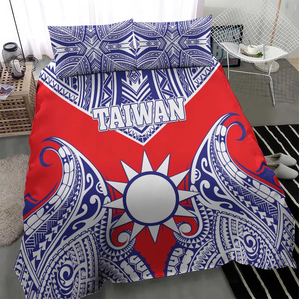 Taiwan Bedding Set Austronesian Tribal Tattoo Red - Polynesian Pride