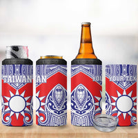 Personalised Taiwan 4 in 1 Can Cooler Tumbler Austronesian Tribal Tattoo Red - Polynesian Pride