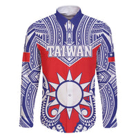 Personalised Taiwan Family Matching Long Sleeve Bodycon Dress and Hawaiian Shirt Austronesian Tribal Tattoo Red - Polynesian Pride