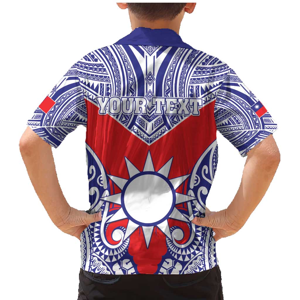 Personalised Taiwan Family Matching Mermaid Dress and Hawaiian Shirt Austronesian Tribal Tattoo Red - Polynesian Pride