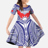 Personalised Taiwan Family Matching Short Sleeve Bodycon Dress and Hawaiian Shirt Austronesian Tribal Tattoo Red - Polynesian Pride
