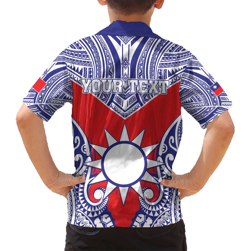 Personalised Taiwan Family Matching Summer Maxi Dress and Hawaiian Shirt Austronesian Tribal Tattoo Red - Polynesian Pride