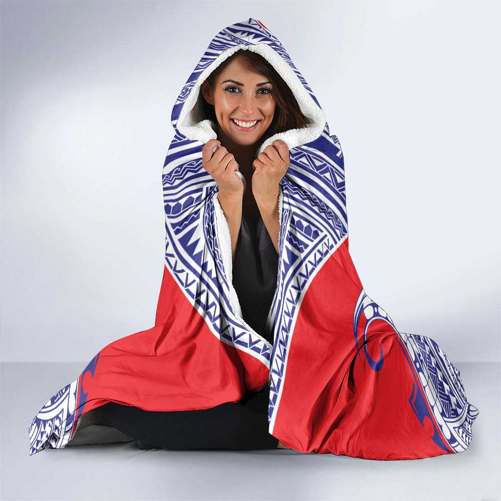 Taiwan Hooded Blanket Austronesian Tribal Tattoo Red - Polynesian Pride