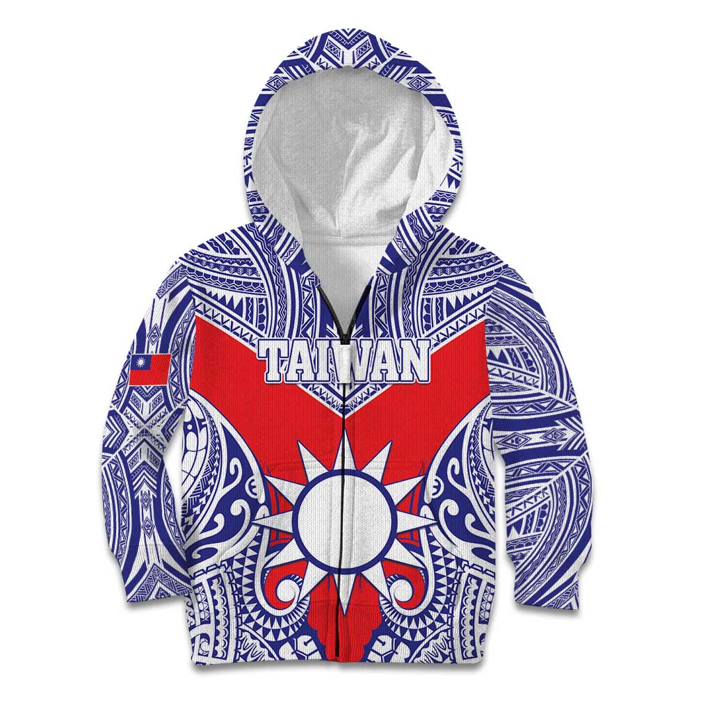 Personalised Taiwan Kid Hoodie Austronesian Tribal Tattoo Red - Polynesian Pride