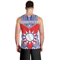 Personalised Taiwan Men Tank Top Austronesian Tribal Tattoo Red - Polynesian Pride
