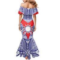 Personalised Taiwan Mermaid Dress Austronesian Tribal Tattoo Red - Polynesian Pride