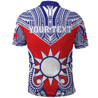 Personalised Taiwan Polo Shirt Austronesian Tribal Tattoo Red - Polynesian Pride