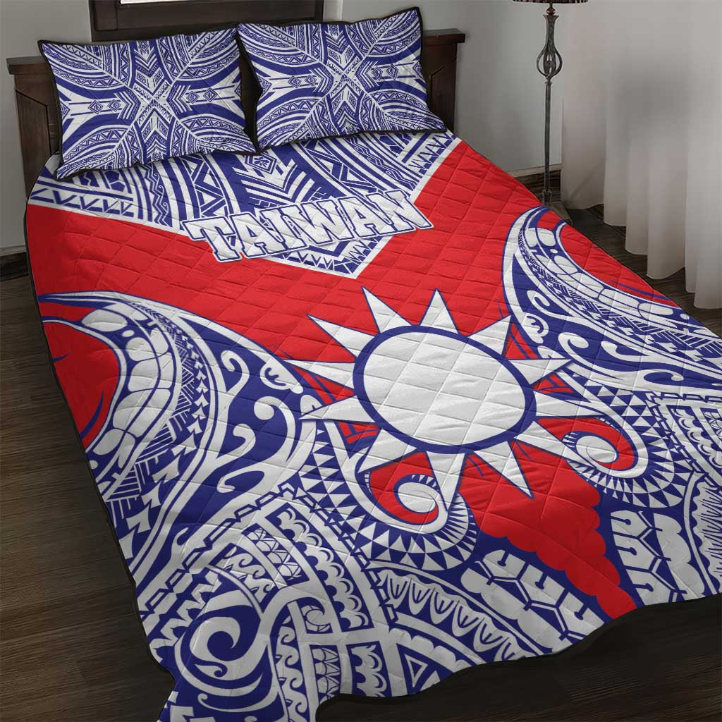 Taiwan Quilt Bed Set Austronesian Tribal Tattoo Red - Polynesian Pride