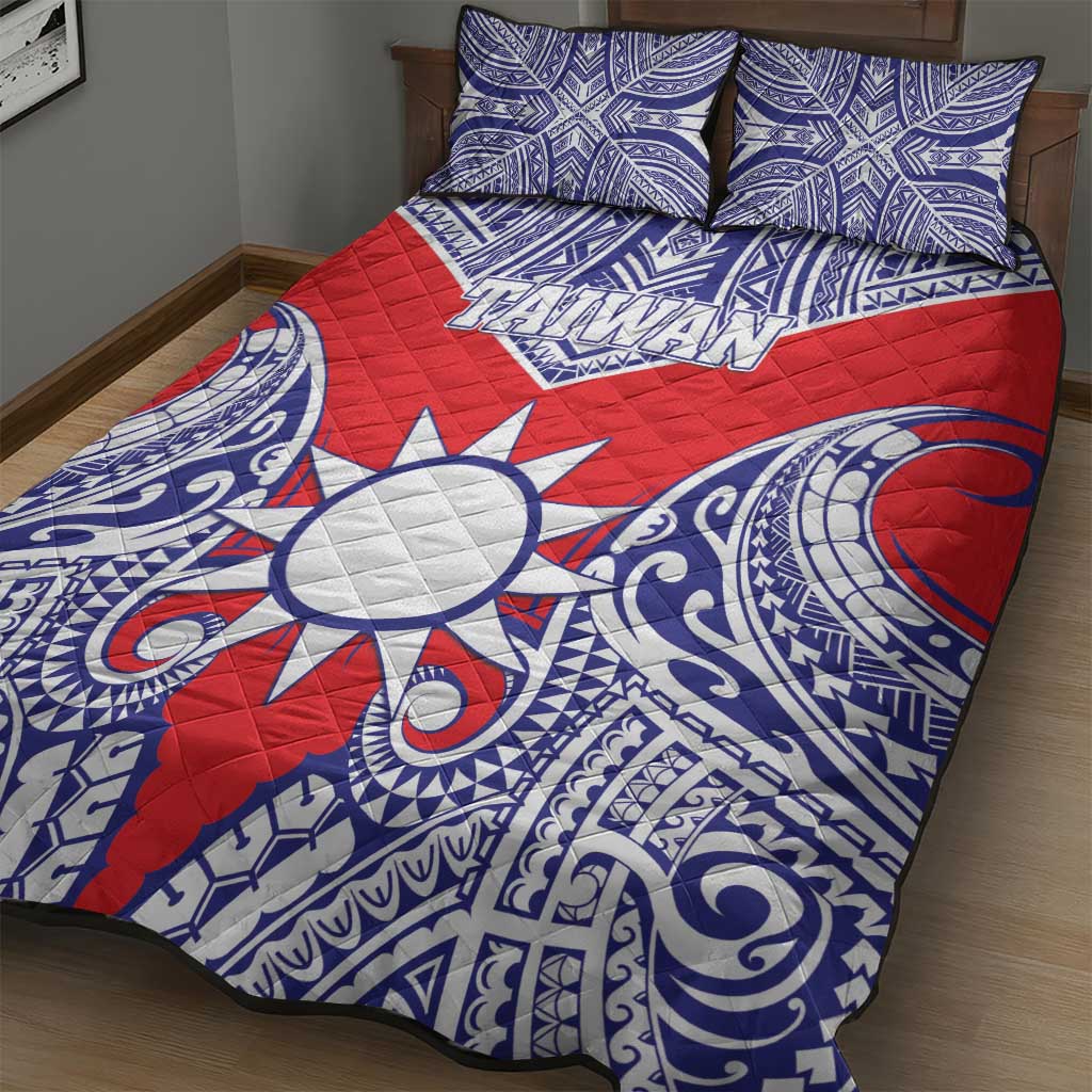 Taiwan Quilt Bed Set Austronesian Tribal Tattoo Red - Polynesian Pride