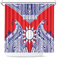 Taiwan Shower Curtain Austronesian Tribal Tattoo Red - Polynesian Pride
