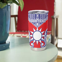 Personalised Taiwan Tumbler Cup Austronesian Tribal Tattoo Red - Polynesian Pride