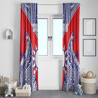 Taiwan Window Curtain Austronesian Tribal Tattoo Red - Polynesian Pride