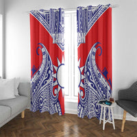 Taiwan Window Curtain Austronesian Tribal Tattoo Red - Polynesian Pride