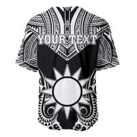 Personalised Taiwan Baseball Jersey Austronesian Tribal Tattoo Black - Polynesian Pride