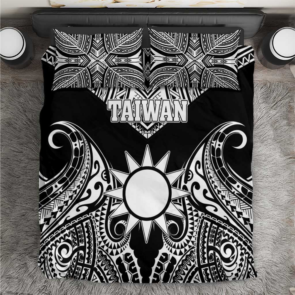 Taiwan Bedding Set Austronesian Tribal Tattoo Black - Polynesian Pride