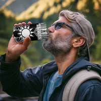 Personalised Taiwan 4 in 1 Can Cooler Tumbler Austronesian Tribal Tattoo Black - Polynesian Pride