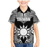 Personalised Taiwan Family Matching Mermaid Dress and Hawaiian Shirt Austronesian Tribal Tattoo Black - Polynesian Pride