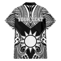 Personalised Taiwan Family Matching Puletasi and Hawaiian Shirt Austronesian Tribal Tattoo Black - Polynesian Pride