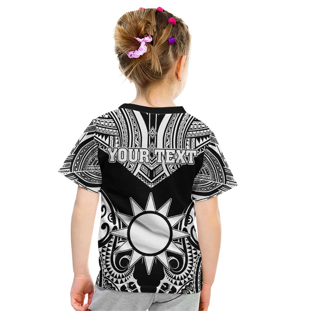 Personalised Taiwan Kid T Shirt Austronesian Tribal Tattoo Black - Polynesian Pride