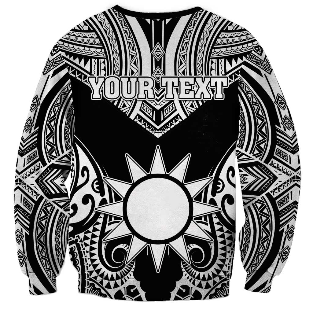 Personalised Taiwan Sweatshirt Austronesian Tribal Tattoo Black - Polynesian Pride