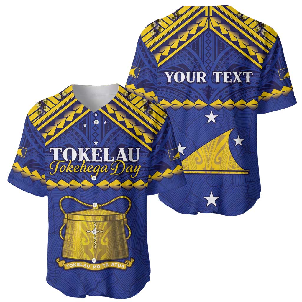 Personalised Tokelau Happy Tokehega Day Baseball Jersey Polynesian Tribal Tattoo