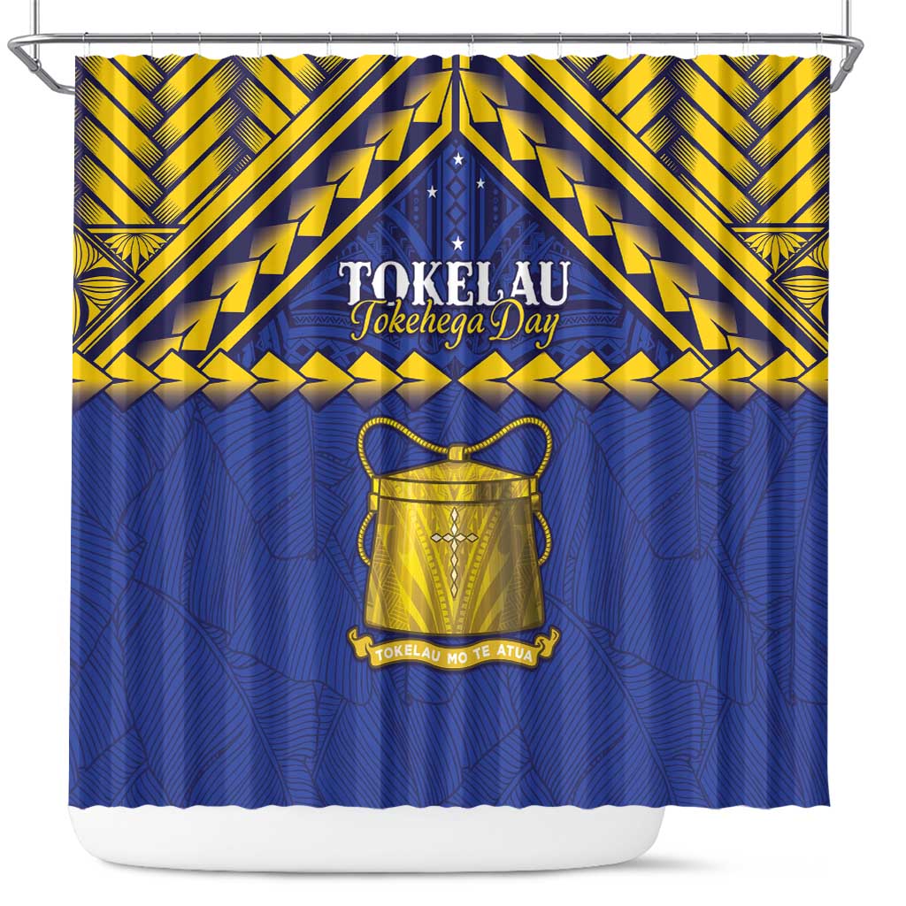 Tokelau Happy Tokehega Day Shower Curtain Polynesian Tribal Tattoo