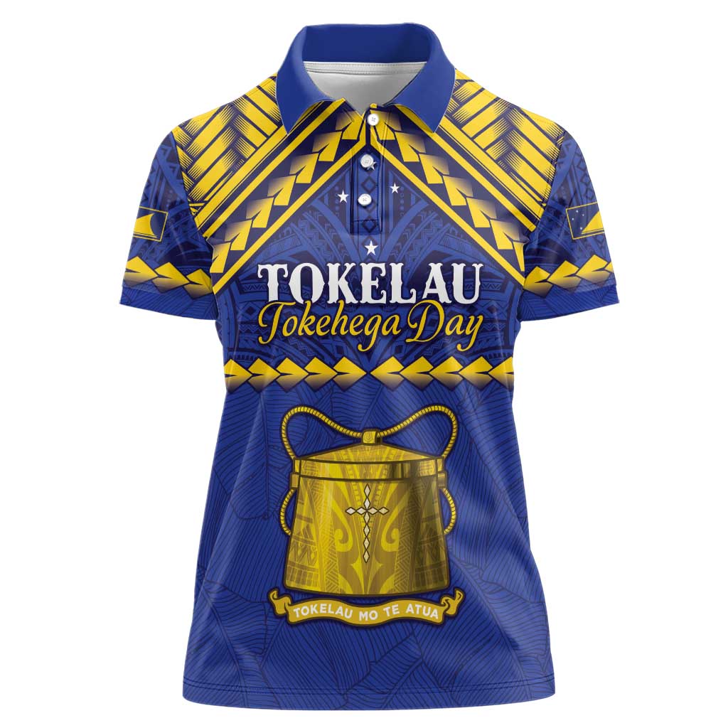 Personalised Tokelau Happy Tokehega Day Women Polo Shirt Polynesian Tribal Tattoo