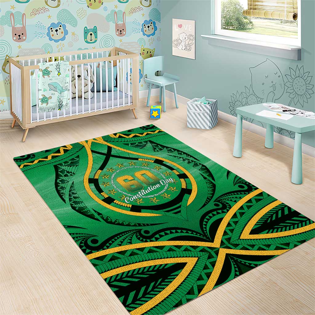 Cook Islands Constitution Day Area Rug 60th Anniversary - Polynesian Pride