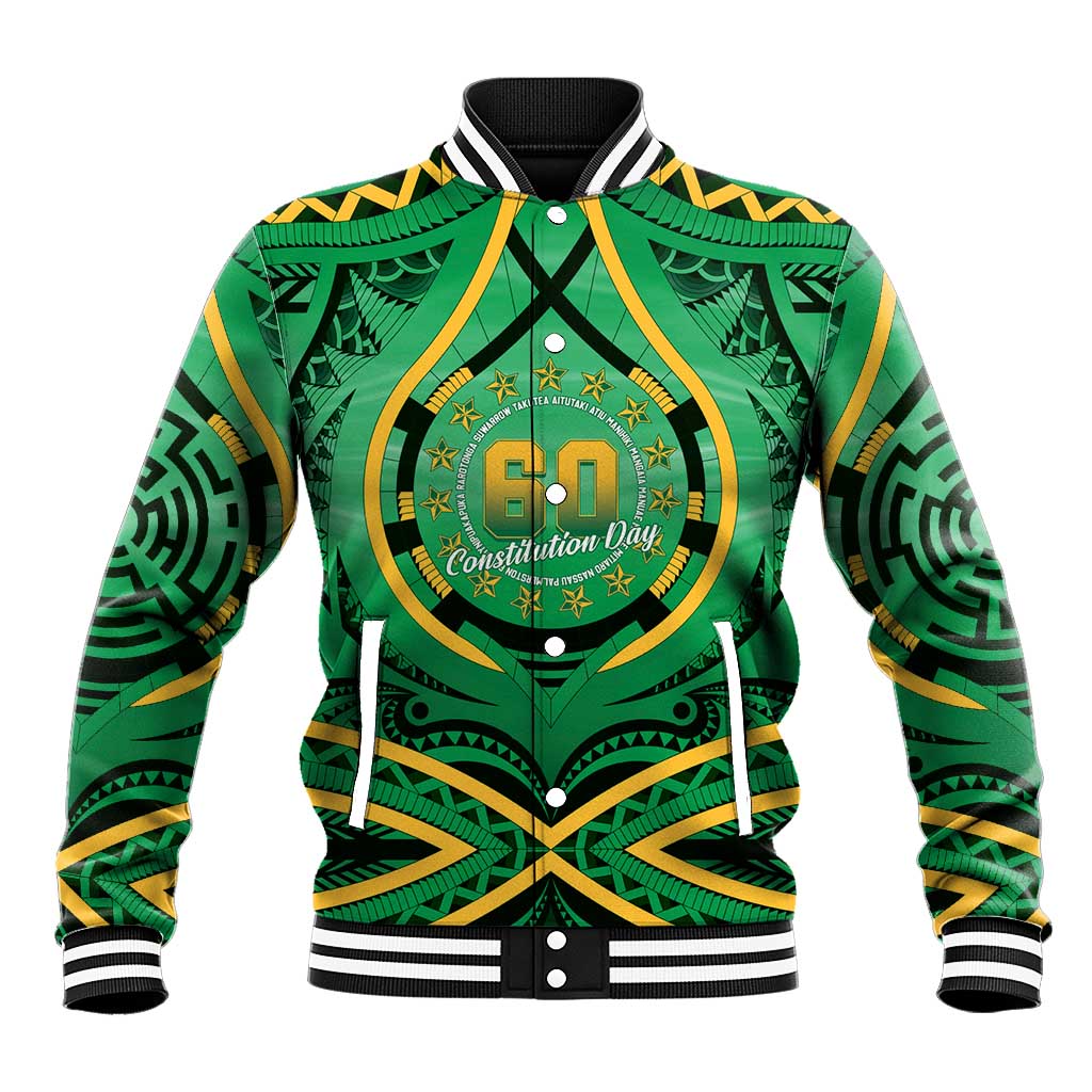 Cook Islands Constitution Day Baseball Jacket 60th Anniversary - Polynesian Pride