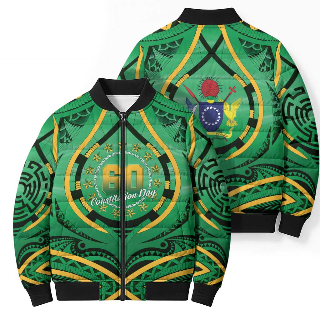 Cook Islands Constitution Day Bomber Puffer Jacket 60th Anniversary - Polynesian Pride