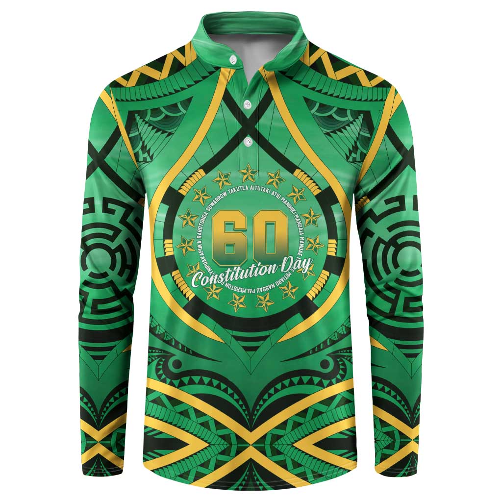 Cook Islands Constitution Day Button Sweatshirt 60th Anniversary - Polynesian Pride