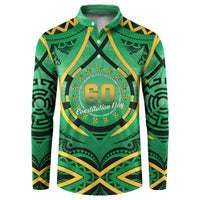 Cook Islands Constitution Day Button Sweatshirt 60th Anniversary - Polynesian Pride