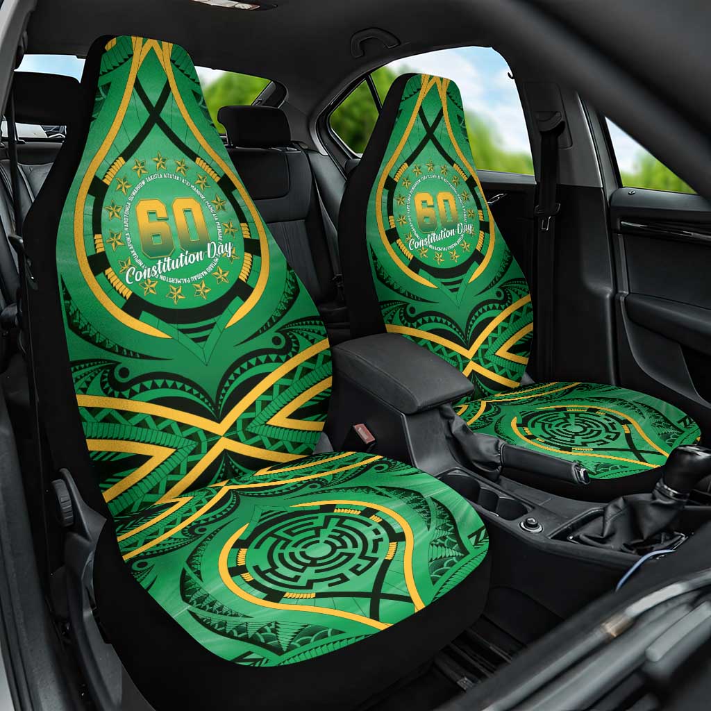 Cook Islands Constitution Day Car Seat Cover 60th Anniversary - Polynesian Pride