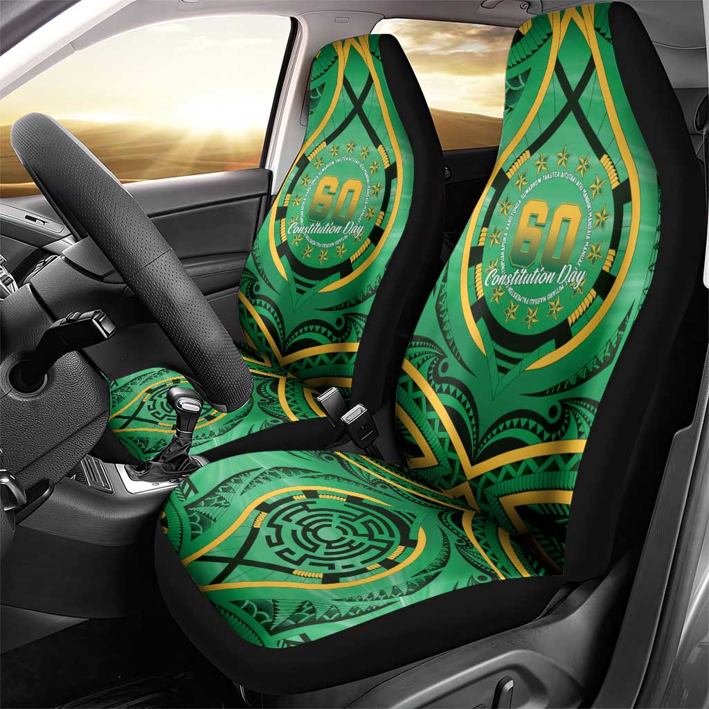 Cook Islands Constitution Day Car Seat Cover 60th Anniversary - Polynesian Pride