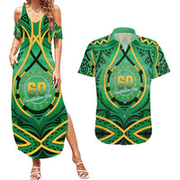 Cook Islands Constitution Day Couples Matching Summer Maxi Dress and Hawaiian Shirt 60th Anniversary - Polynesian Pride