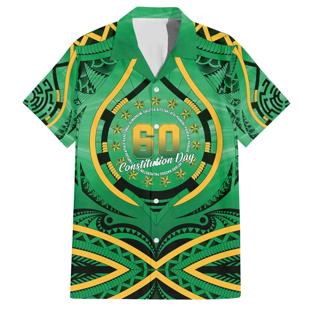 Cook Islands Constitution Day Family Matching Short Sleeve Bodycon Dress and Hawaiian Shirt 60th Anniversary - Polynesian Pride