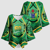 Cook Islands Constitution Day Kimono Sleeve Blouse 60th Anniversary - Polynesian Pride