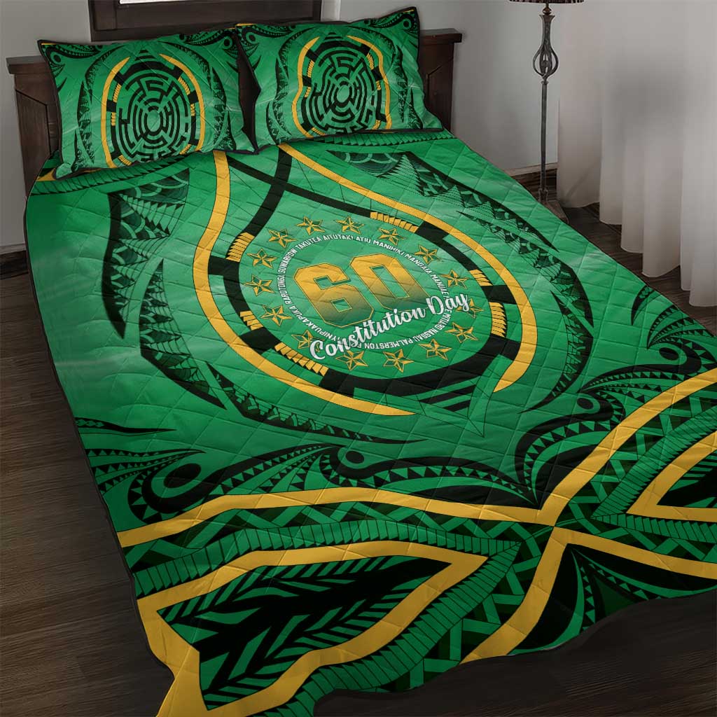 Cook Islands Constitution Day Quilt Bed Set 60th Anniversary - Polynesian Pride