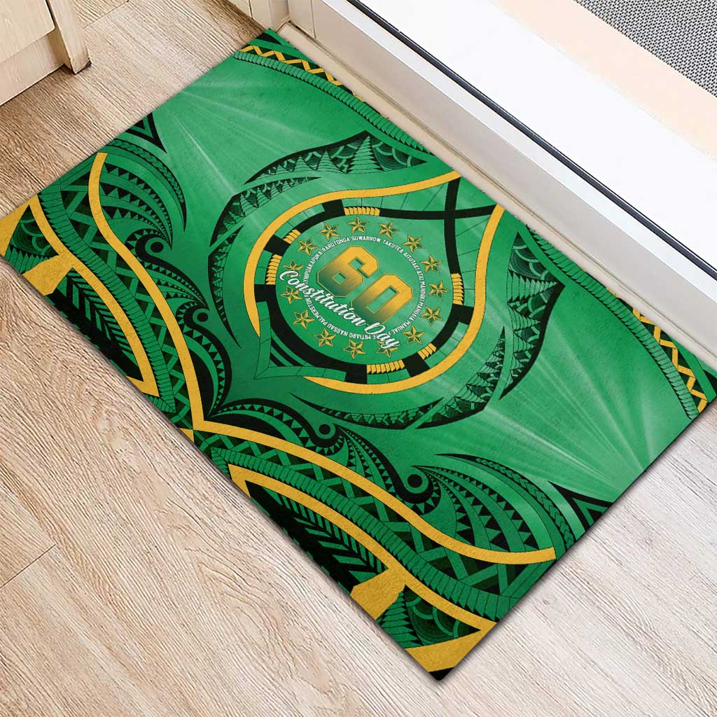 Cook Islands Constitution Day Rubber Doormat 60th Anniversary - Polynesian Pride