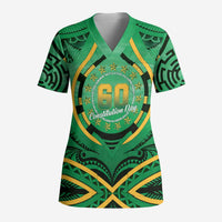 Cook Islands Constitution Day Scrub Top 60th Anniversary - Polynesian Pride