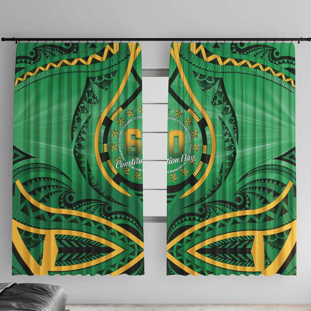 Cook Islands Constitution Day Window Curtain 60th Anniversary - Polynesian Pride