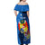 Personalized Tonga Vavau Off Shoulder Maxi Dress Humpback Whale Coat Of Arms With Ngatu Pattern LT05 - Polynesian Pride