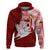 Personalized Tonga Niuas Hoodie White Tailed Tropicbird With Ngatu Pattern LT05 Red - Polynesian Pride