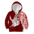 Personalized Tonga Niuas Kid Hoodie White Tailed Tropicbird With Ngatu Pattern LT05 Zip Hoodie Red - Polynesian Pride