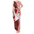 Personalized Tonga Niuas Tank Maxi Dress White Tailed Tropicbird With Ngatu Pattern LT05 Women Red - Polynesian Pride