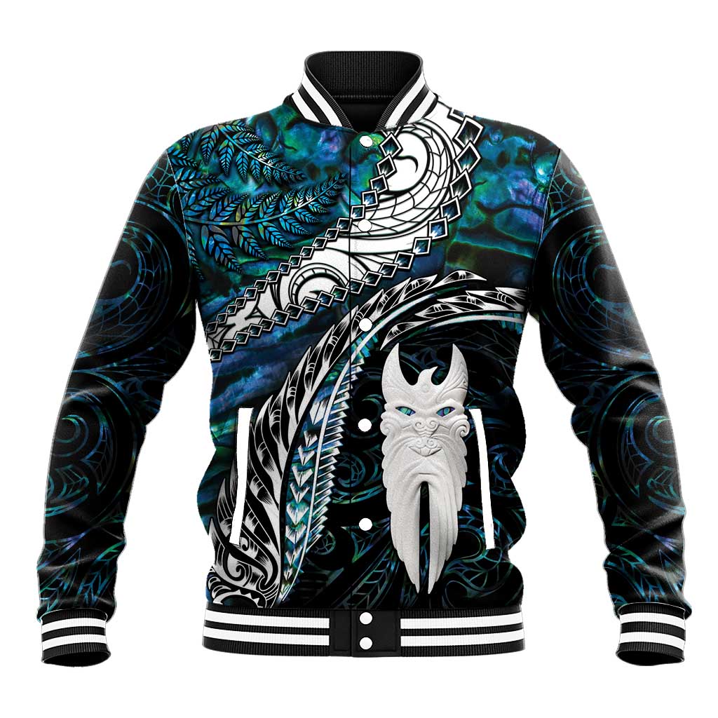 New Zealand Aotearoa Baseball Jacket Maori Hei Rehua Paua Shell Glitter Green LT05 Unisex Green - Polynesian Pride