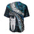 New Zealand Aotearoa Baseball Jersey Maori Hei Rehua Paua Shell Glitter Green